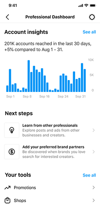 Professional dashboard insights
